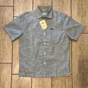 Tommy Bahama Men’s Small Gray Casual Button Down Shirt